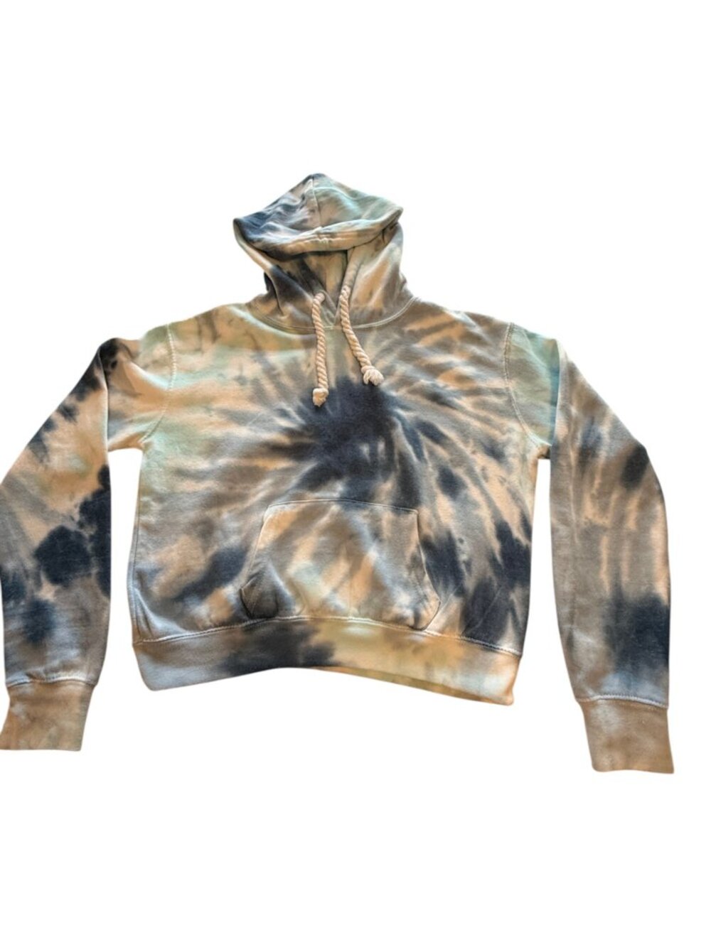 Dreamsicle Blue Tie-Dye Cropped Hoodie
